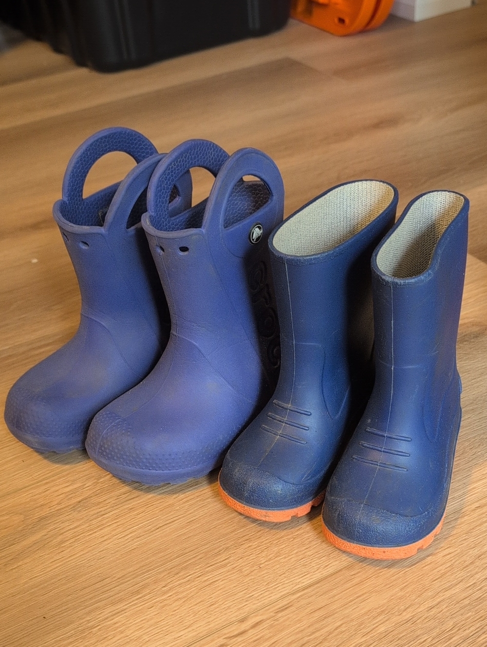 CROCS Kids Navy Blue Rain & Snow Boots with Easy Pull Handles